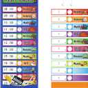 Daily Schedule Pocket Chart Kit,40 Bright Attractive Double-Sided Reusable Erasable Cards,1 Title Card,13+1 Scheduling Pocket Chart with 2 Hangers for Classroom Office Home Preschool Learning (Blue)