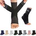 ABIRAM Ankle Brace for Women & Men, Ankle Compression Sleeve, Foot Sleeve with Wrap, Ankle Support, Foot Brace for Sprained Foot & Arch, Plantar Fasciitis Relief Socks, Achilles Tendonitis L