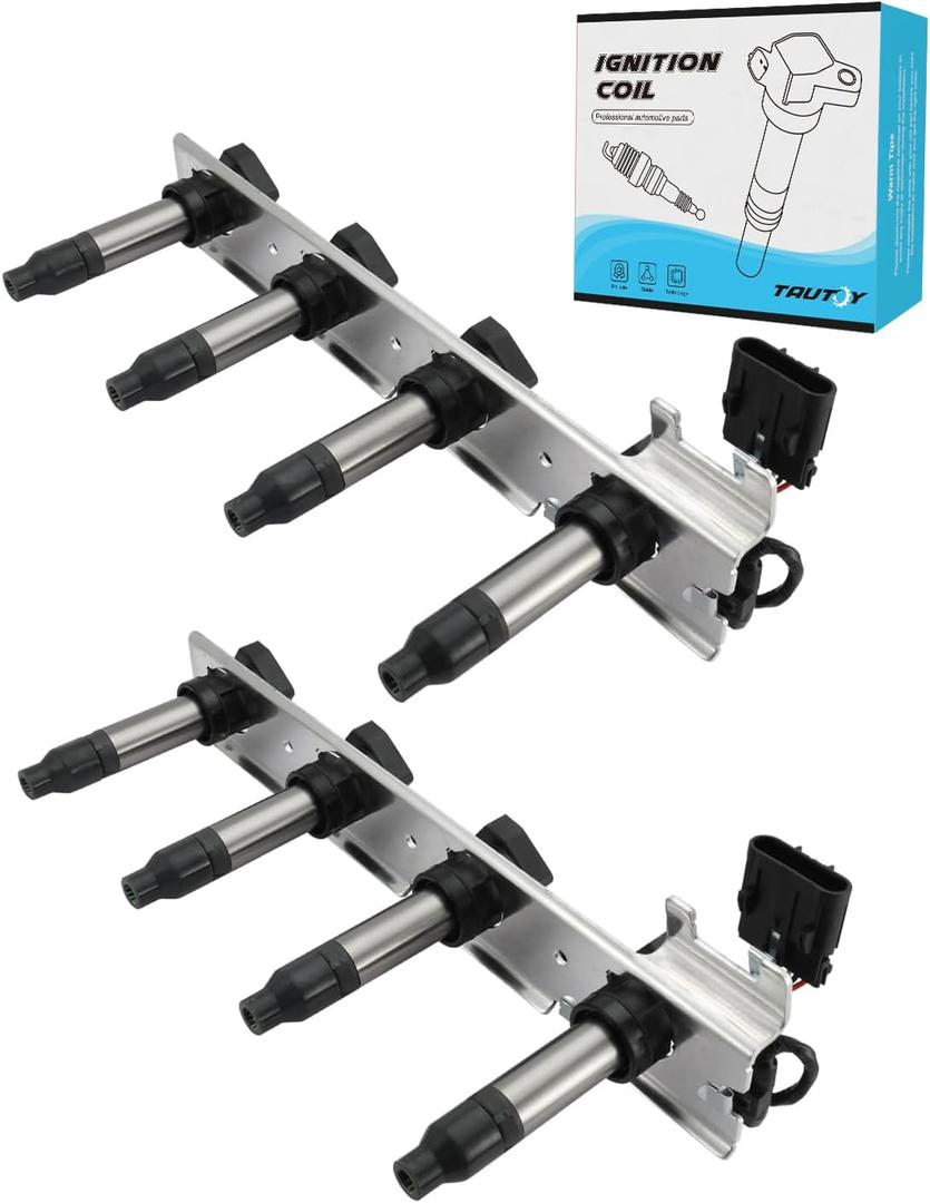 TAUTOY Set Of 2 UF372 Ignition Coil Pack (4.6L Only) 2004-2006 For Cadillac DeVille Seville SRX STS XLR,For Pontiac Bonneville 2004-2005, Replace # C1509 12585765 5C1552 89017778
