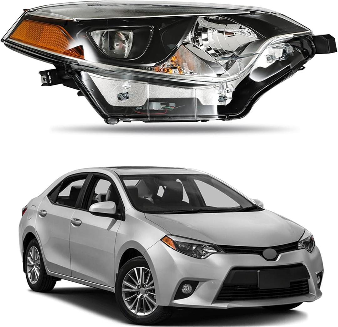 WFLNHB Headlights Assembly Replacement for Toyota Corolla 2014-2016 Projector Headlights Headlamps Passenger Side