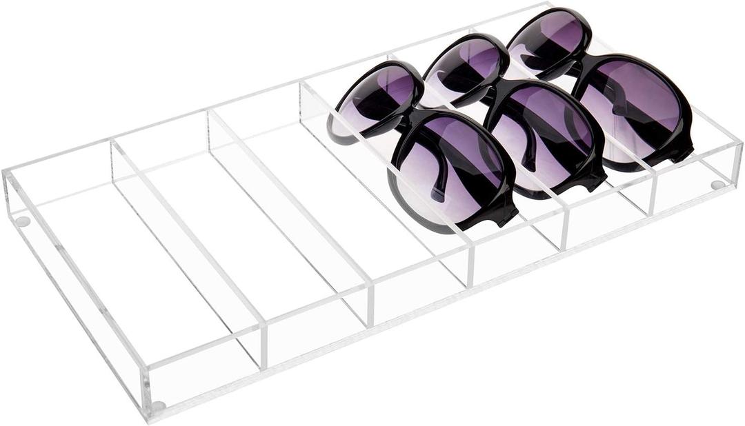 MyGift Acrylic Sunglass Organizer,Glasses Holder,Sunglass Holder,Eyeglass Case Storage,Display Tray Drawer,Eyewear, Jewelry, Makeup (Clear-1 Piece)