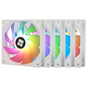 Thermalright TL-C12CW-S X5 CPU Air Fan, 120mm Silent Computer Case Cooler Fan, with S-FDB Bearing, up to 1550RPM Speed PC Cooling,5-Packs,White ARGB
