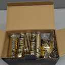 N9R 160pcs Gold Plastic Silverware - Gold Plastic Utensils Set - Tableware Flatware Kit 80 Forks, 40 Spoons, 40 Knives Disposable Cutlery Set for Party, Wedding, Birthday