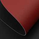 Myir JUN Round Placemats Set of 6 Faux Leather Place Mats and Coasters 15 inch Round Table Mats Dual Sided Non-Slip Stain Resistant Placemats (Red & Black, Set of 6)