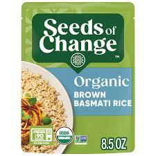 SEEDS OF CHANGE Certified Organic Brown Basmati Rice, Organic Food, 8.5 OZ Pouch (Pack of 6) BBD: 07-27
