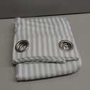 jinchan Linen Curtains for Living Room Aqua Blue Vertical Striped on White Curtains Ticking Stripe Pattern Light Filtering Modern Beachy Coastal Drapes for Bedroom Grommet 2 Panels 63 inches