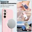for Samsung Galaxy S24 Plus 5G Magnetic Case, Cute Soft Liquid Silicone Case for Women Girls Men Anti-Scratch Bumper Shockproof Camera Lens Protection Cover for Samsung Galaxy S24 Plus-Pink