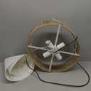 24 Boho Chandelier Hand Woven Rattan Off White Fabric Pendant Light Adjustable Coastal Pendant Lighting Fixtures for Dining Living Room Bedroom Kitchen, UL Listed