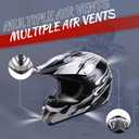 OUMURS Adult ATV Dirt Bike Helmet with Goggles Gloves & Mask Adjustable Sun Visor Motorcycle Adults Helmet Off-Road Motocross Downhill Moped MX for Unisex-Adult-New Black Flame, L