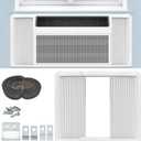 Adjustable Window Air Conditioner Side Panels with Frame, Accordion Insulation Filler Kit for 5000-14000 BTU Window AC Units, Windproof Dustproof Heat Resistant Indoor Cover