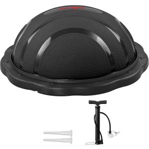 Yes4All 880LBS Half Ball Balance Trainer, Pilates Balance & Stability Ball for Exercises, Home Gym, Floor & Full Body Workouts (A. Matte Black)