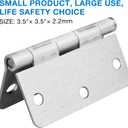 18 Pack Satin Nickel 3.5 Inch x 3.5" 1/4" Radius Interior Door Hinges Brushed Nickel 3-1/2 Door Hinge for Doors Bedroom Small Rounded Conner Standard Bifold Residential Door Hinge