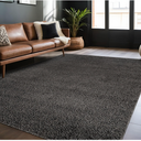 Non Slip Solid Area Rug Dark Gray 6x9 Rubber Back Soft Rugs for Living Room Kitchen Bedroom and Hallway Stain Resistant Washable Easy Cleaning Non Shedding Carpet Dark Gray 6 x 9