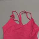 RUNNING GIRL Sports Bras for Women,Strappy Crisscross Back Padded Low Impact Running Sports Bra with Removable Cups (Small, Hot Pink)