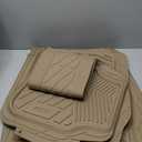 CAR PASS Heavy Rubber Car Floor Mats, Deep Waterproof Car Mats All Weather, Universal Trim-to Fit Automotive Floor Mats for Car SUV Truck Van, Durable Floor Liners All Beige