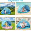 Zooawa Baby Beach Tent, Pop Up Beach Tent Sun Shade for Beach, Portable Shade Pool UV Protection Sun Shelter for Infant with Beach Sand Toys Set