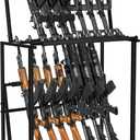 Multi Gun Rack, Folding 14 Gun Standing Floor Gun Display Rack, Upgraded Rifle Rack Standing, Height Adjustable Metal Rifle Storage Holder with Soft Sponge, Detachable Into Two Separate Gun Mounts.