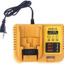 DCB112 Battery Charger Replacement for De-Walt 12V 20V and 60V MAX Lithium-Ion Battery DCB201 DCB200 DCB612 DCB609-2 DCB609 DCB606 DCB606-2 DCB208 DCB206 DCB204 DCB203 DCB126