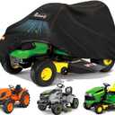 Outdoors Riding Lawn Mower Cover,Garden Tractor Cover Fits Decks up to 54" ,Lawn Tractor Cover Fit with Air Vents and Elastic Straps(Riding-72"L x 54"W x 46"H)