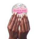 Olive & June Instant Mani Press-On Nails (Glue) | 42 Fake Nails, 21 Sizes | Non-Toxic, Long-Lasting Recycled Materials Realistic Look | Spring Flowers & Patterns | Medium, Squoval | Classic French