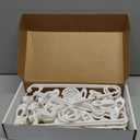 Hsei Baby Hangers with 10/20/80 Clips, Plastic Kids Pants Hangers for Nursery Closet Top and Bottom Clothes Hanger Set for Newborn Infant Toddler(30 Packs Total, White,10.6 Inch)