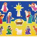 MoinKidz 13 Piece Nativity Scene Puzzle, Christmas Wooden Chunky Jigsaw Puzzles for Kids Ages 3-5, Nativity Set Preschool Educational Toy for Toddlers