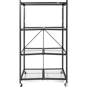 Origami R5 Foldable 4-Tier Garage Shelving Heavy Duty Shelving with Wheels, Metal Storage Rack Holds 1000 pounds, Garage Storage Rack & Organization, Storage Shelving (Refurbished, Random Color, R5)
