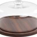 10.2''Glass Dessert Dome with Base, 11.8"Decorative Cake Tray with Glass Dome Cover, Cake Fruit Display Server Tray for Kitchen, Birthday, Weddings, Appetizer Dessert & Cheese Serving Platter