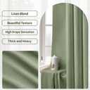 Linen Shower Curtain Green, Fabric Boho Farmhouse Shower Curtains for Bathroom Cotton Natural Cloth Liner Set 72" W x 72" L