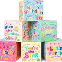 2 x 6 Pcs 3D Birthday Decorations Boxes, Reusable Party Decorations, Pairs with Any Happy Birthday Banner for Women Men Boys Girls