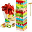 CUBIDI Original Wooden Stacking Tumbling Tower Game That Promotes Development & Motor Skills of Toddlers Block Game for Children & Adults and Family