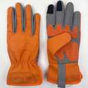 ZLUXURQ Gardening Gloves for Women and Men, Work Gloves for Yard Work (Large-9'', Tangerine(touchscreen))