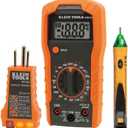 Klein Tools 69149P Electrical Test Kit with Digital Multimeter, Non-Contact Voltage Tester and Electrical Outlet Tester, Leads and Batteries