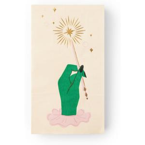 Bonjour Fte Magic Wand Paper Party Guest Towels | 3-Ply Fancy Large Napkins Inspired by Wicked the Movie | Premium Halloween & Party Table Decor | Pack of 20, 4.25" x 7.75"