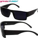Men's Black Super Dark Lens Gangster Sunglasses Cholo Glasses - Flat Top Shades (Black)