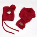 Goclothod Pet Dog Knitted Scarf and Hat Set Winter Neck Ear Warmer