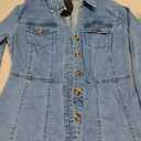 Allegra K Women's Denim Dress Button Down Collar V Neck Long Sleeve A-line Cotton Jean Dress S