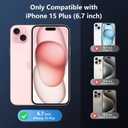 LSL Compatible with iPhone 15 Plus Case, Silicone Leopard Cheetah Phone Case for Women Girls, Wristband Kickstand Camera Protective Shockproof Slim Cover 6.7inch, White Leopard