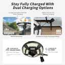 Solar Lamp Post Light Outdoor Waterproof, Fits 3'' & 2 3/8'' Pole, High Lumen Lamp Post Head Replacement, Dusk to Dawn LED Street Light for Yard Garden Driveway (Pole Not Included)