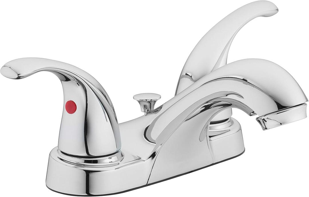 Aqua Vista 15-B42WP-CH-AV Two Handle Bathroom Sink Faucet, Polished Chrome