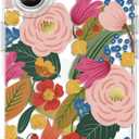SCORPIFY for iPhone 16 Case [Compatible with MagSafe] with Camellia Blossom Floral Design, Cute Clear Flower Magnetic Phone Cover for Women Girls, Slim Bumper with Gold Accents