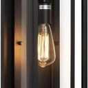 1 Pack 18 inches Outdoor Wall Lantern Light Fixture, Large Black Exterior Waterproof Wall Sconce, Anti-Rust Mount Porch Light with Clear Glass,E26 Socket