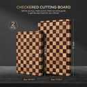 2 Packs Cutting Boards for Kitchen Checkered Cutting Board Acacia Wood Charcuterie Board Serving Heavy Duty Non Toxic Slip Over Sink Butcher Block Meat Best Kitchen Essential Gift, Multiple Sizes