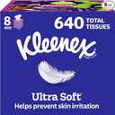 Kleenex Ultra Soft Facial Tissues, 8 Cube Boxes, 80 Tissues per Box