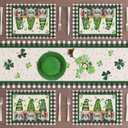 3 x XCHI Plaid Gnomes Shamrocks Clovers Golds St. Patrick's Day Placemats Set of 4 Table Mats for Party Home Kitchen Dining Table Decorations 12x18 Inch