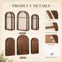 DoubleFill Set of 3 Wooden Shadow Box Frame with Removable Shelves Arch Shape Rustic Brown Memory Picture Frame Wedding Bouquet Keepsakes Box