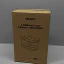 Delamu 2-Tier Multi-Purpose Bathroom Under Sink Organizers and Storage, Stackable Kitchen Pantry Organization, Pull Out Medicine Cabinet Organizer with Movable Dividers, White, 2 Pack