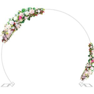 Wokceer Wedding Arch 7.2FT Round Backdrop Stand Metal Circle Backdrop Stand Circle Balloon Arch Stand Frame for Birthday Party Bridal Shower Anniversary Ceremony Candy Tables Celebration (White)