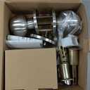 BESTTEN Keyed Same Exterior Door Knob and Single Cylinder Deadbolt Combo Set, Keyed Alike Entry Door Knobs with Lock and Keys for Entrance and Front Door, Satin Nickel