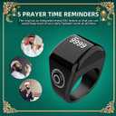 Zikr Ring- Muslim Digital Azan Alarm Clock, Digital Tasbih Finger Counter with OLED Screen, Waterproof, APP Support Counter Smart Ring(Black, 10 inch)
